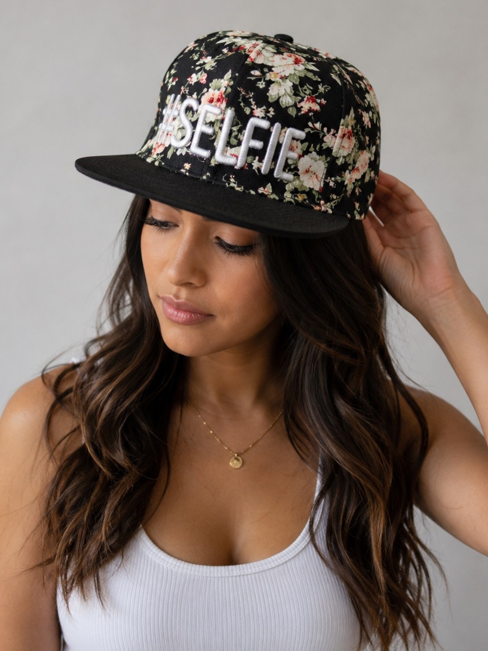 #SELFIE SnapBack Sun Hat Cap Floral SnapBack